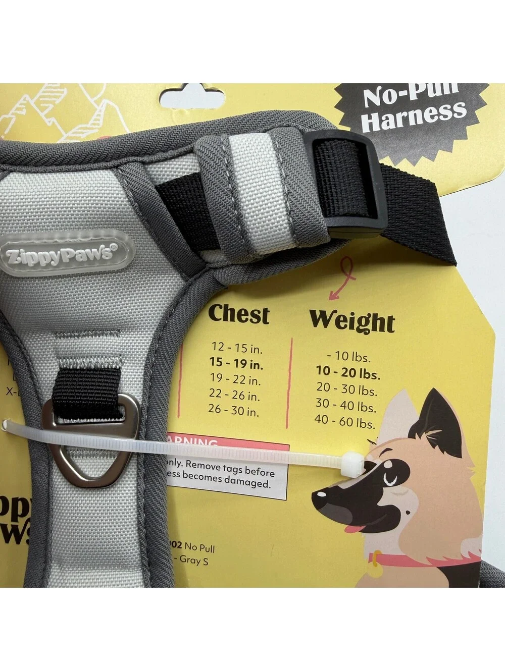ZippyPaws No Pull Dog Harness Small Gray Grey 10 to 20 lbs ZPC-C0002 Zippy Paws